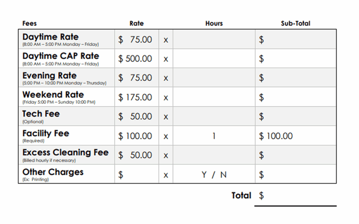 Rate Sheet - Kilbourne Group